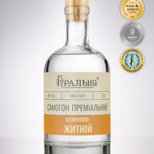 Самогон преміальний Бузиново-Житній 0,7 л., 45% vol.